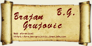 Brajan Grujović vizit kartica